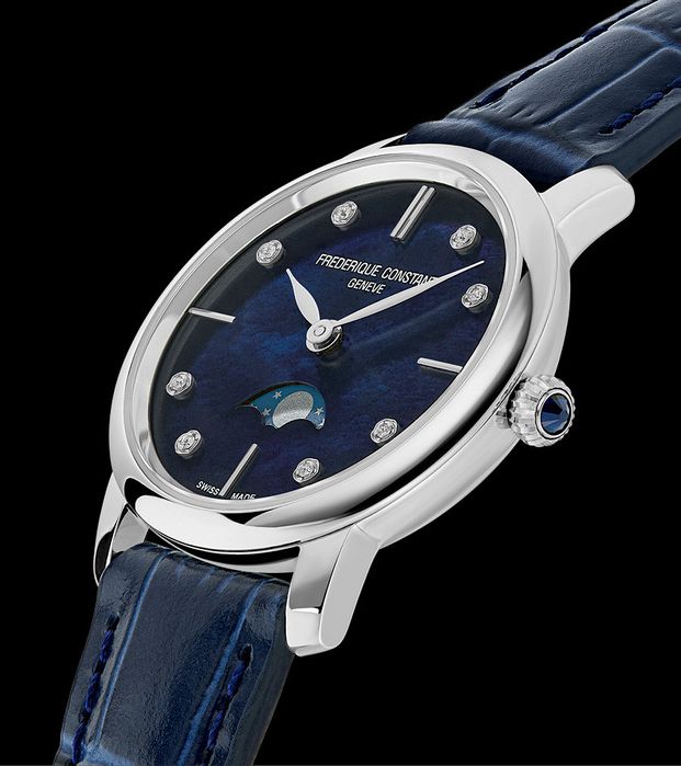 Дамски часовник Frederique Constant Slimline Blue Mop Diamond Dial