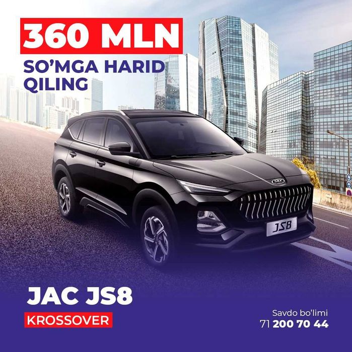 JAC / JS8 / FULL Complect / 100% To'lov evaziga / Tayyor
