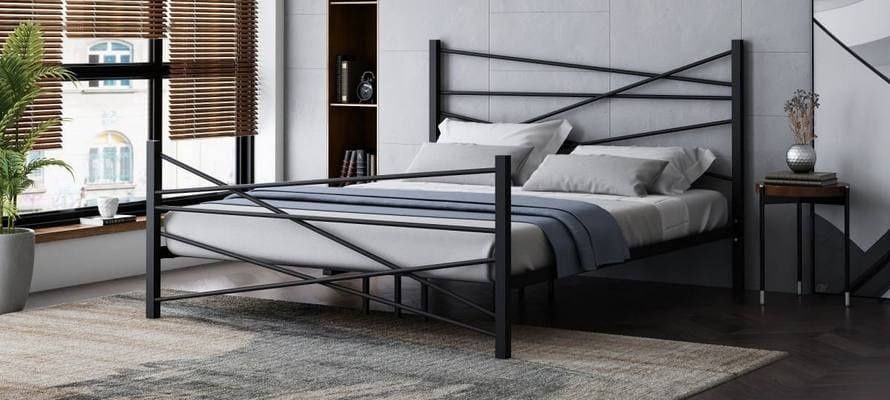Двуспальная  Кровать Loft krovat темир крават metal kalavat Pauuk