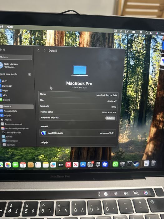 MacBook Pro M2 8GB RAM 500GB SSD 13.3 ca nou tastatura araba