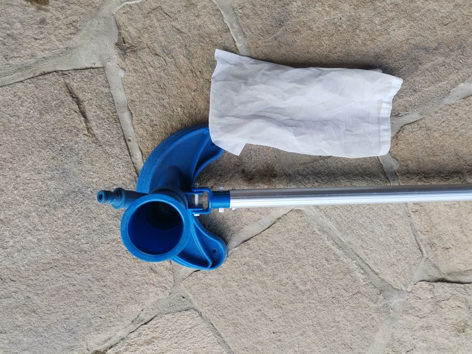 Телескопична дръжка  за поддръжка на басейн, алуминий, 2,4м +ръчна пра