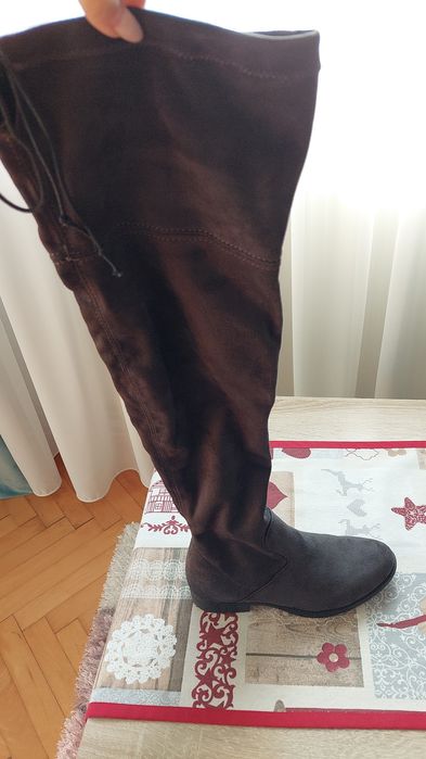 Cizme lungi gri, mărimea 35