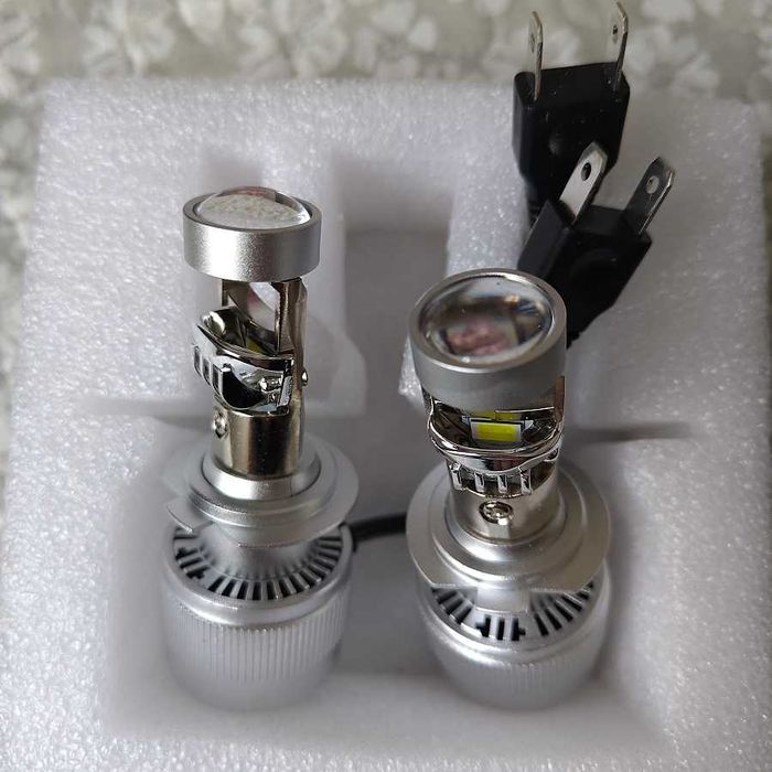 LED Крушки H7 с Лупи  H4 Х7 лед  крушки
