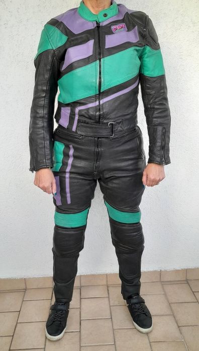 Costumație moto piele, S-M/40, damă