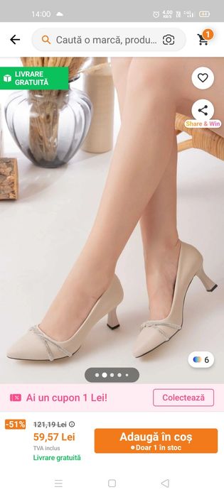 Pantofi eleganți mărimea 40 dar se potrivesc pt 39