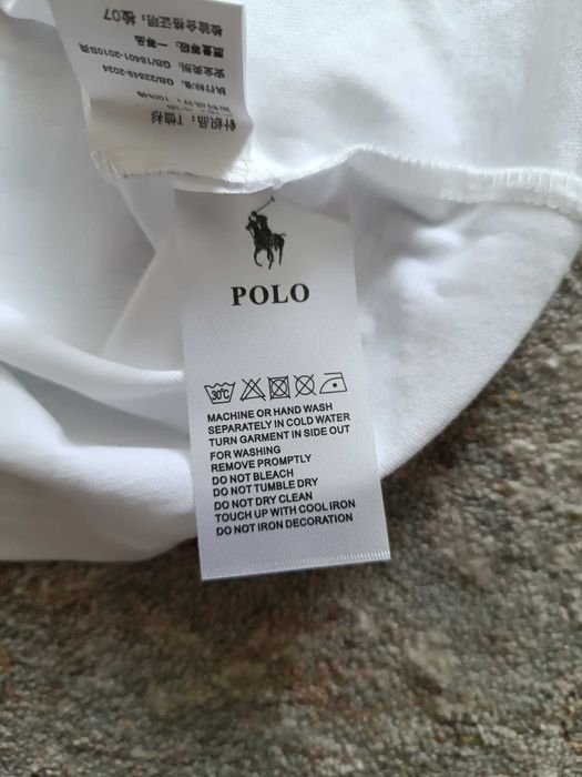 Tricou Polo Ralph Lauren Nou cu Logo Brodat - Alb / Bleumarin - M/L