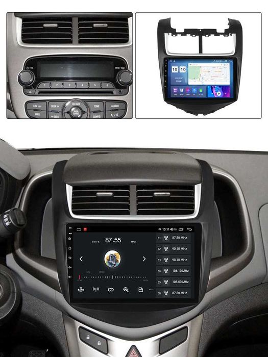 Navigatie Android 14 Chevrolet Aveo 2014-17 1/8 Gb Waze CarPlay CAMERA