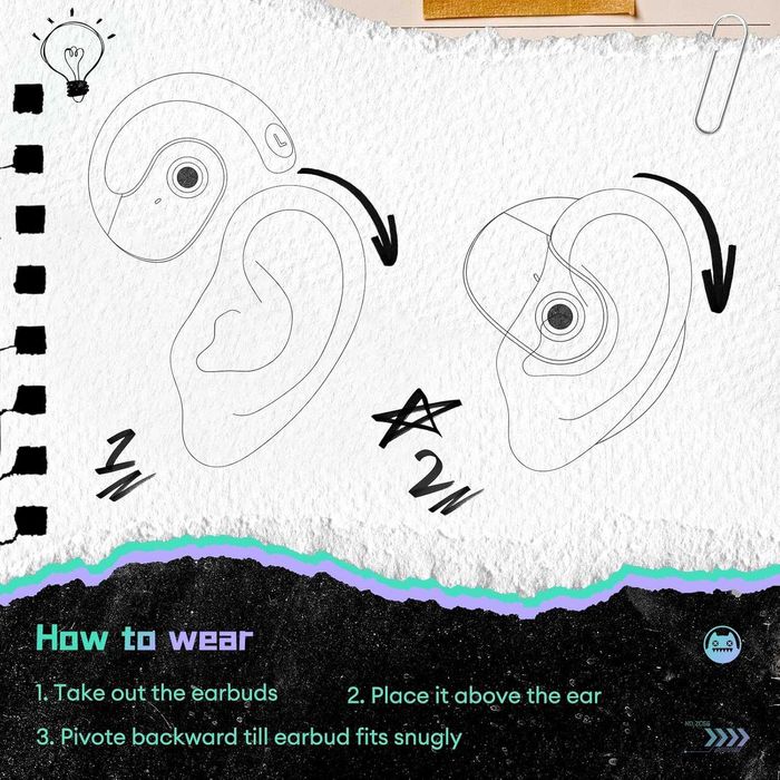 Слушалки с отворено ухо ZOMBIES CAT, безжични HiFi стерео 60H IPX5