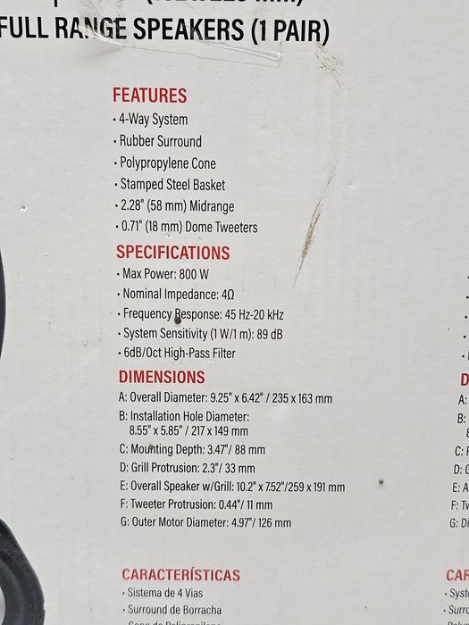BOSS Audio nx694 Boxă conică turnată prin injecție cu 4 căi, 6" x 9" O