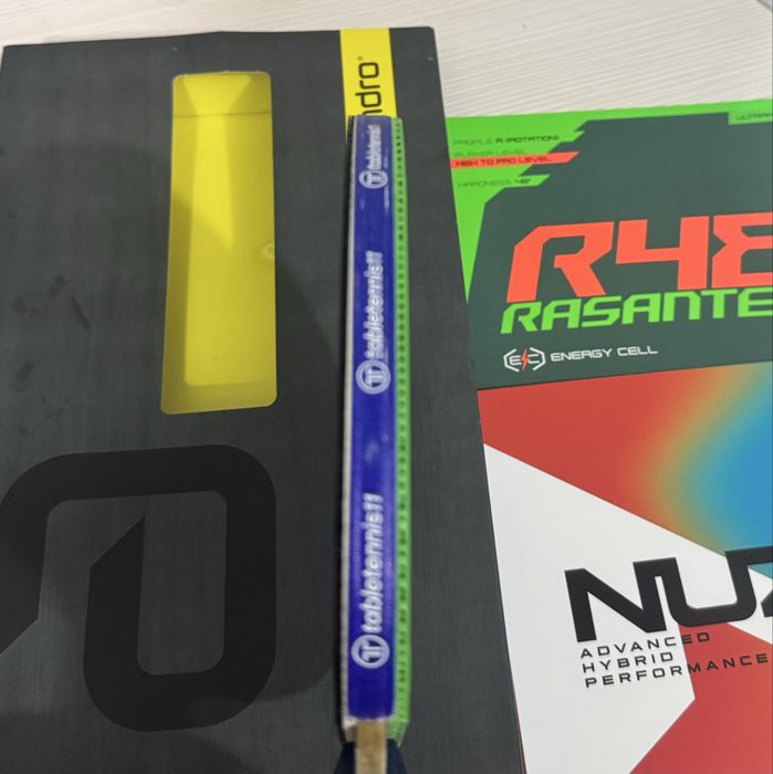 Paletă tenis de masă Andro Gauzy BL7 OFF + Rasanter R48 + NUZN 48