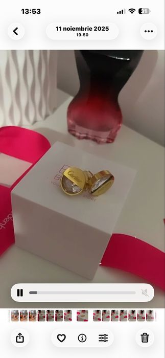 Cercei placati cu aur cartier