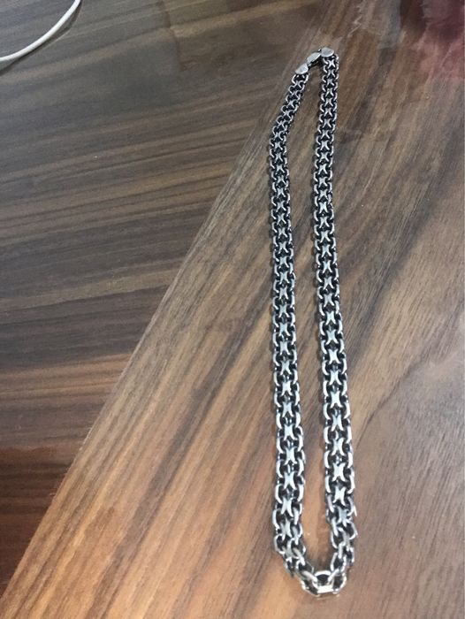 Цепочка серебро , якорь