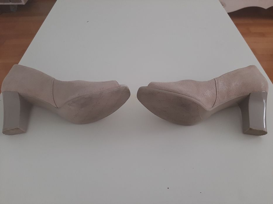 Pantofi/sanda dama piele naturala cu platforma si toc