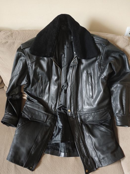 Кожена шуба с подплата