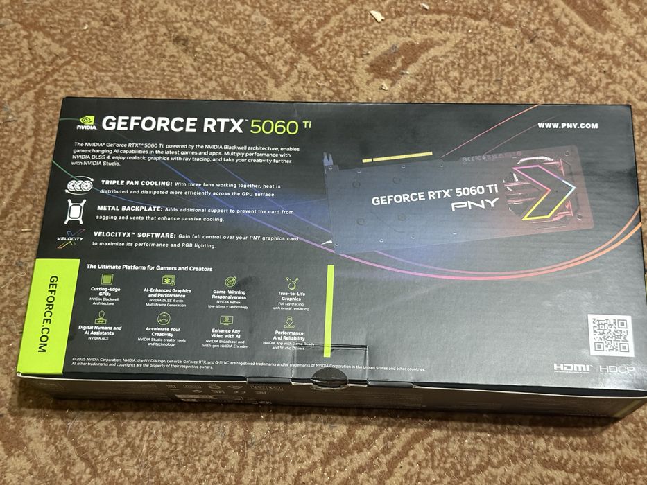 PNY GeForce RTX 5060 Ti 16GB Epic-X RGB, Triple fan, OC Edition.