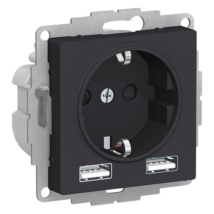Schneider Electric. AtlasDesign. Розетка 16А с 2 USB A+A