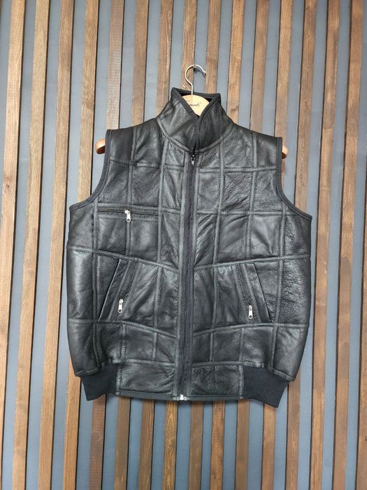 Мужская жилетка из натуральный кожи