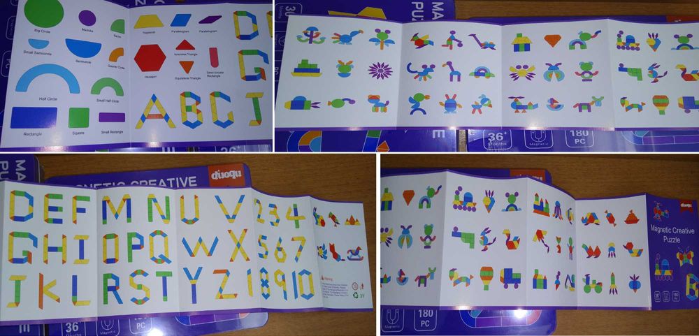 Голяма магнитни мозайка от дърво в метална кутия 180 бр. НОВО