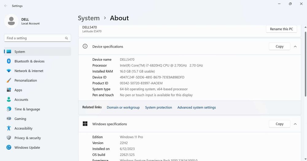 Мощен Лаптоп DELL Latitude E5470 i7-6820HQ/RAM16GB DDR4/SSD 250GB