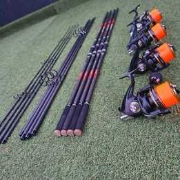 Set 4 Lansete Crap 3.0m 3.75 LBS 3 tronsoane  + 4 Mulinete AQUASITE