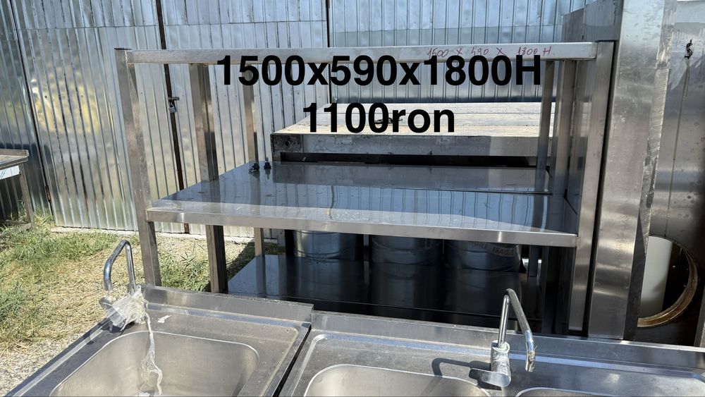 Chiuveta inox 120x70 70x70 mese inox 120x70 180x70 rafturi inox 100x50x200H 140x49x180H second hand