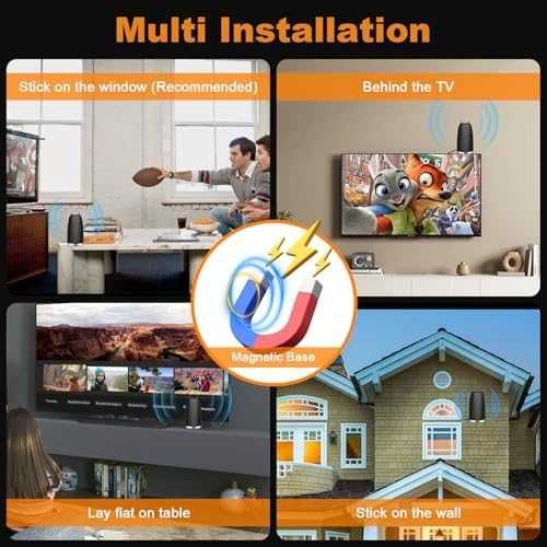 Нова HDTV антена с вътрешен монтаж дълъг обхват усилен сигнал 4K прием