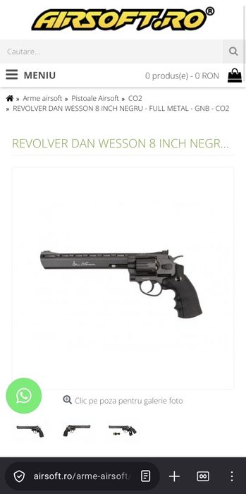 Revolver airsoft Dan Wesson 8 inch, Full Metal, CO2, 2.7J