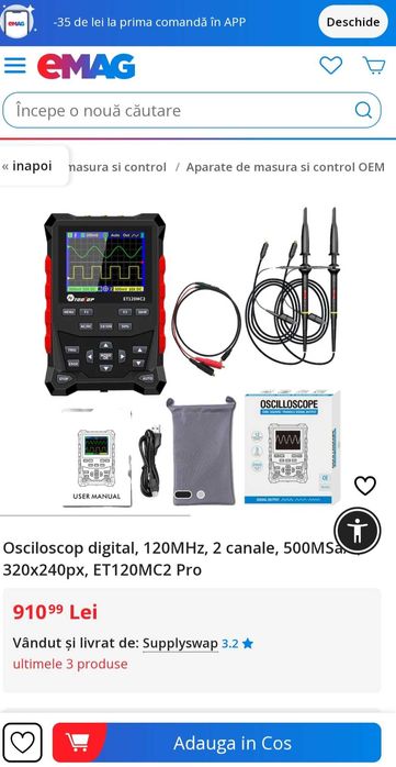 Osciloscop digital profesional 120MHz (vizualizare semnal)