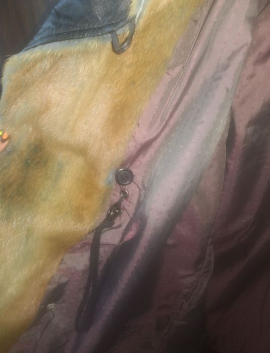 Geacă din piele naturală si blană de nurca, cu gluga