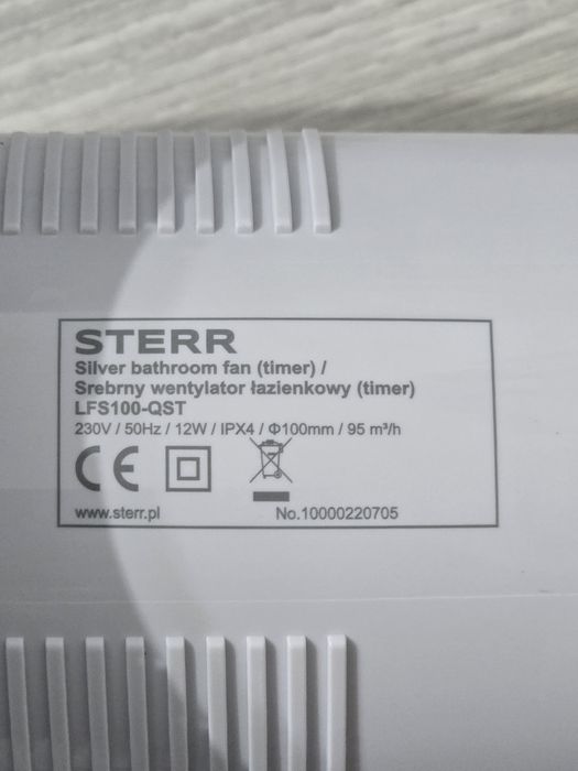 Ventilator baie STERR LFS100-QST 100mm cu temporizator, 12W, IPX4
