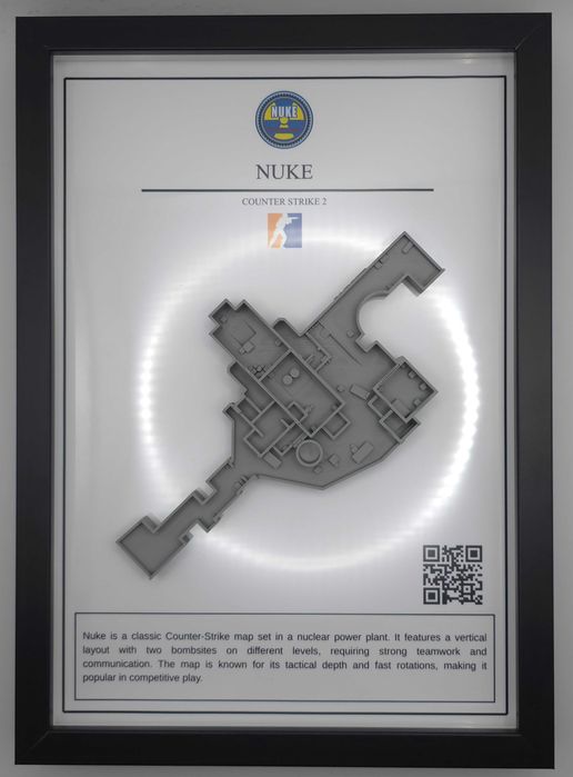 Tablou / Rama foto harti Counter Strike 3D – Dust 2, Mirage, Nuke