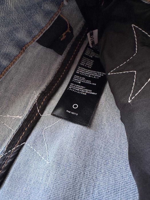 Blugi denim amiri style cu aplicații stele albe