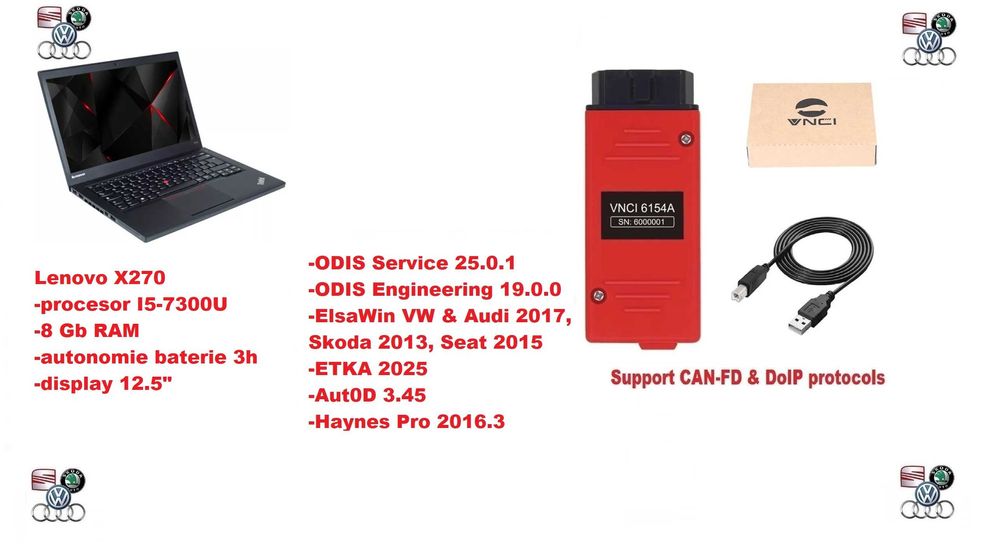 Lenovo X270 +VNCI Vas6154 + SSD 256 Gb, ODIS 25.0.1 + Elsa ETKA Haynes