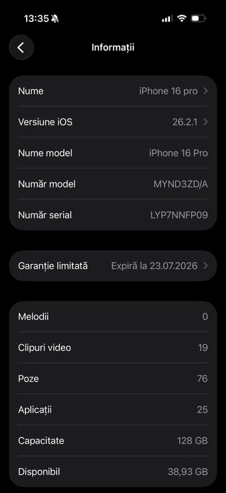Iphone 16 pro, black, 128gb