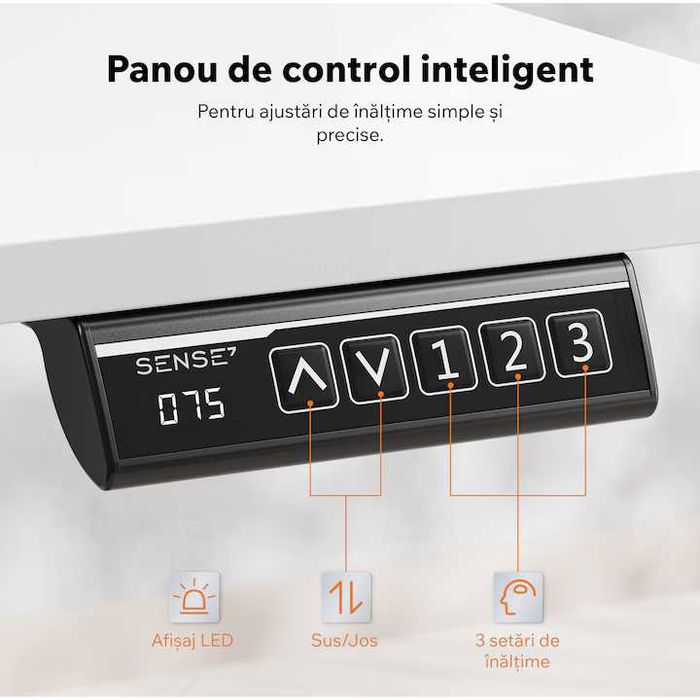 Birou electric pentru calculator cu înălțime reglabilă. 140 x 70 cm