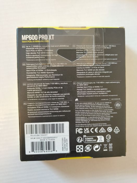 SSD  Corsair MP600 PRO XT DRAM 1TB, НОВО с ГАРАНЦИЯ 24 месеца