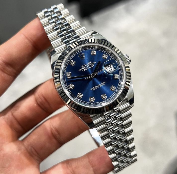 Rolex Date-Just Diamond 41mm Blue Dial