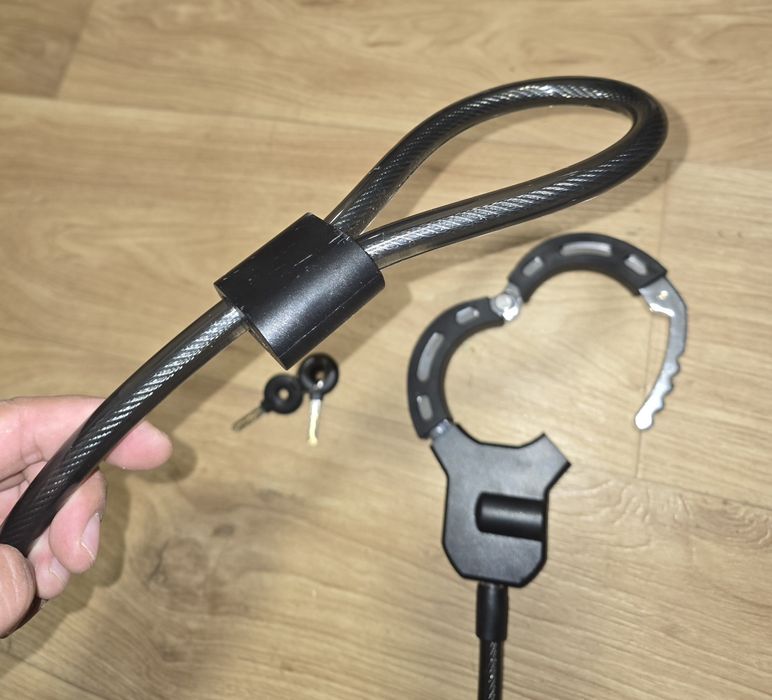 Cablu antifurt pentru trotinetă/bicicletă/Moto - 120 cm, 13 mm, cu cheie