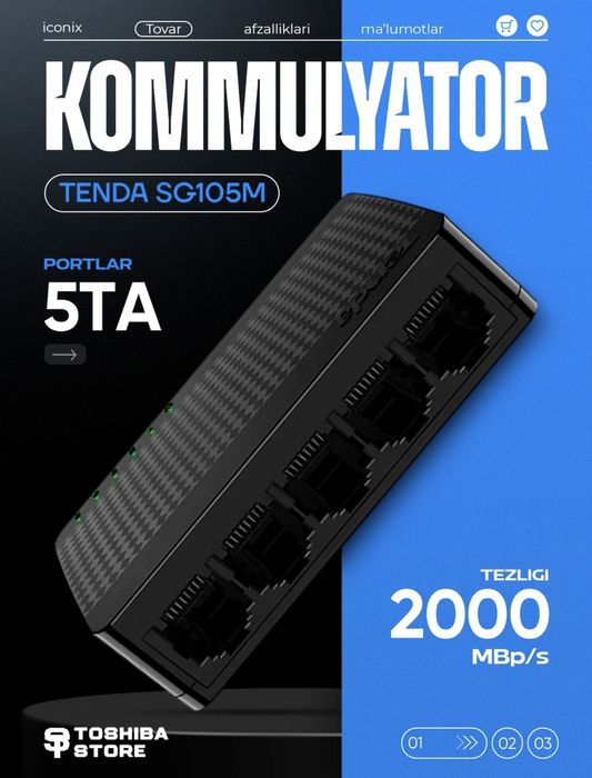 Tenda komumator switch 5 port gigabit