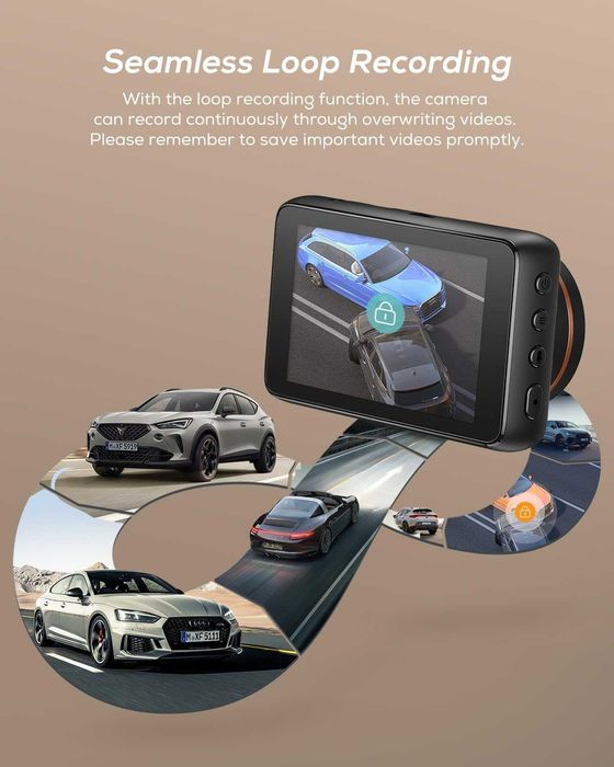 Предна камера iZEEKER 4K Dash Cam, 2160P, 32GB карта, WDR 400