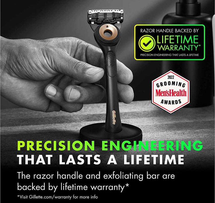Бритва Gillette Razor. 4 лезвия  with Exfoliating Bar Gold Edition.США