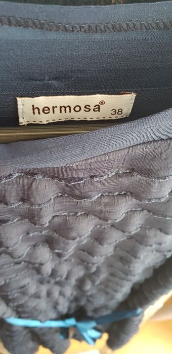 Rochie ocazie , culoare  albastru,  Hermosa,  cu volanase , marimea 38