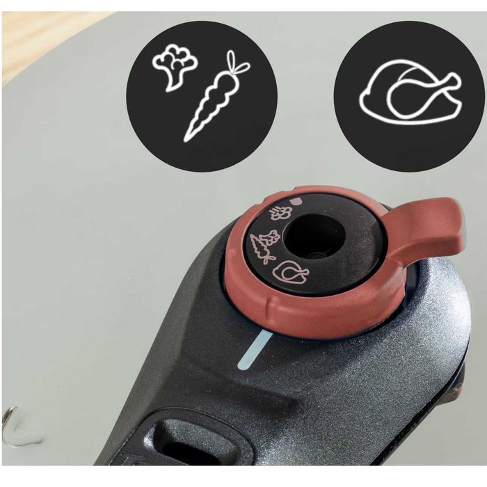 Oala sub presiune Tefal 6l, inox argintie cronometru sigilata in cutie