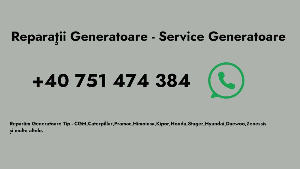 Reparatii Generatoare-Service Generatoare/Mai compactor/Talpa vibranta