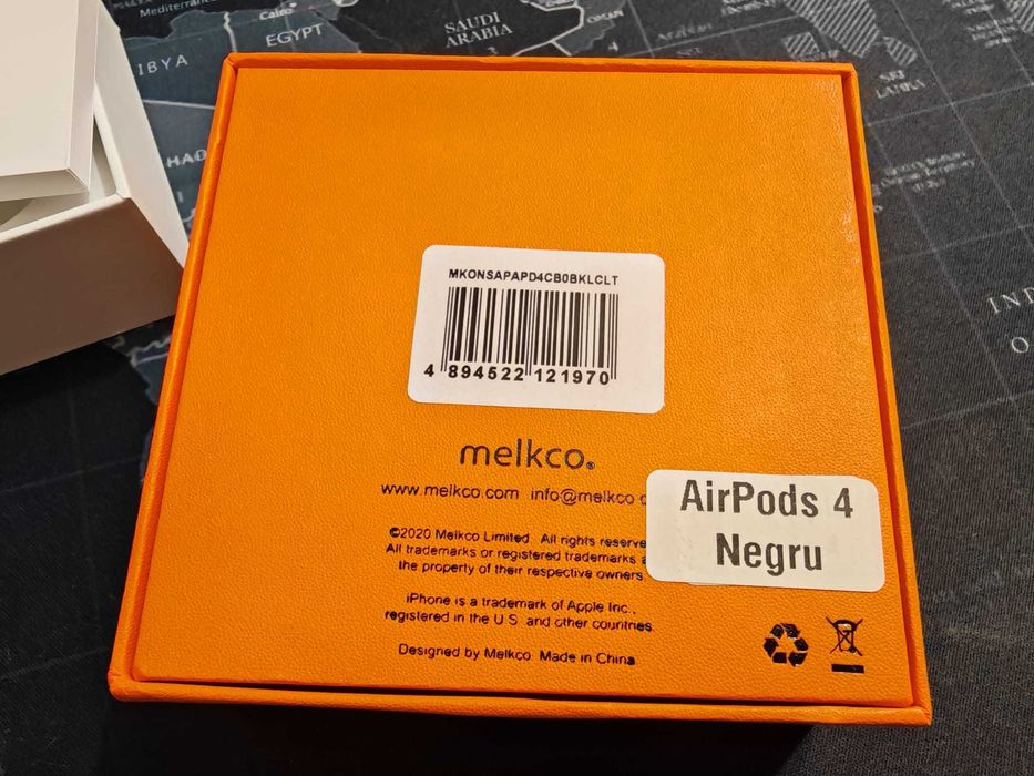 Casti Aripods 4 TrueWireless USB-C + Toc Piele Naturala