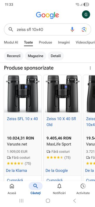 Binoclu Zeiss SFL 10×40