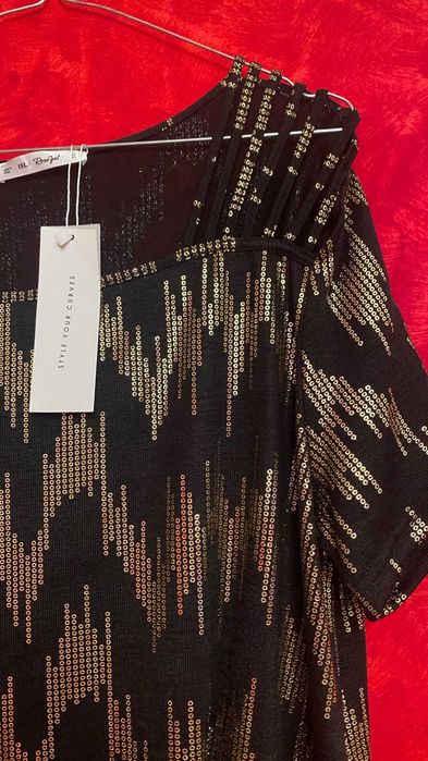 Bluza eleganta neagra cu paete XL