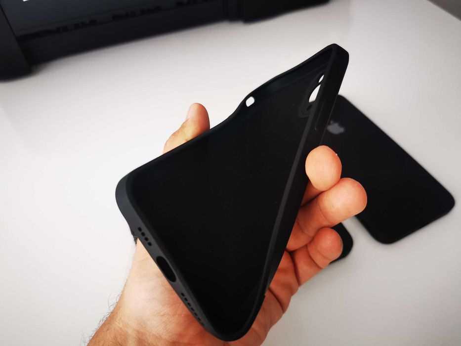 Set husa silicon + folie sticla iPhone XS 11 12 13 Max Pro Mini case