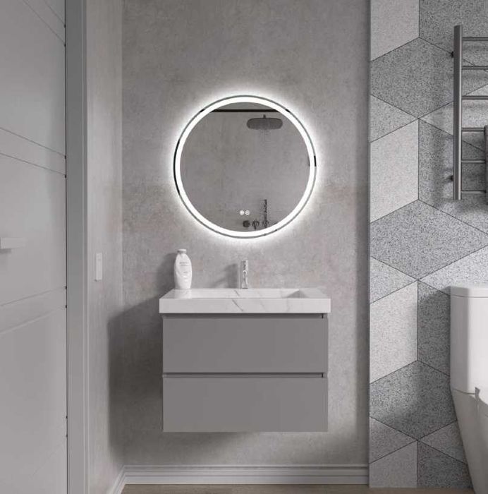 Oglinda LED rotunda 60cm, 1380 lm, 3 culori luminoase