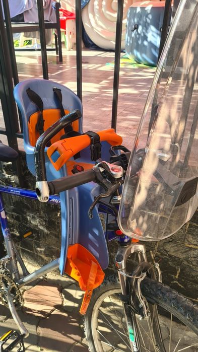 Scaun bicicleta copii + protectie vant